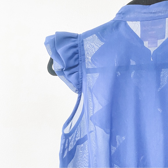 Romeo & Juliet Couture Spring Winter‎ Holiday Casual Chic Sheer Ruffle Blouse - Picture 4 of 7